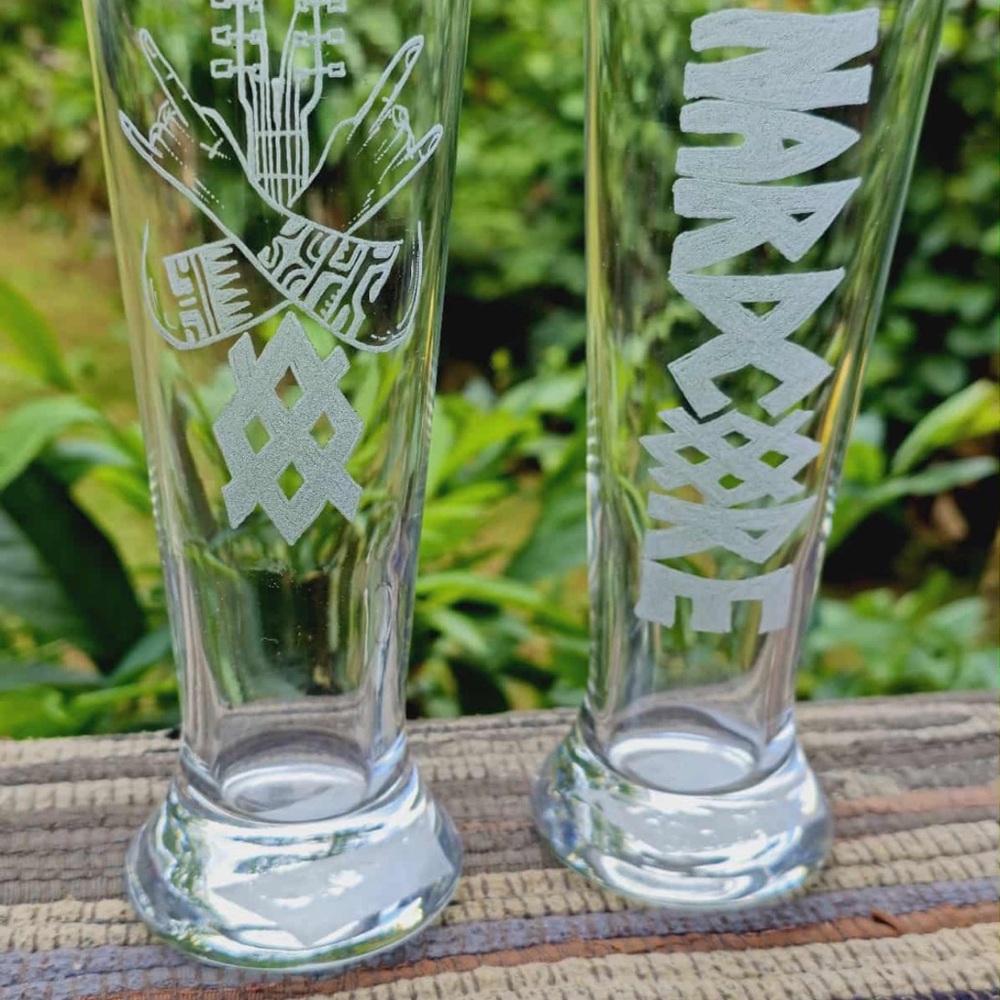 Clear Glass Etched glasses etched with NARDCORE
